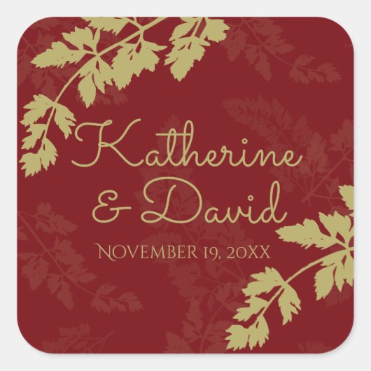 Bos laat goud achter vierkante sticker (Voorkant)