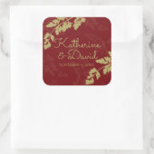 Bos laat goud achter vierkante sticker (Tas)