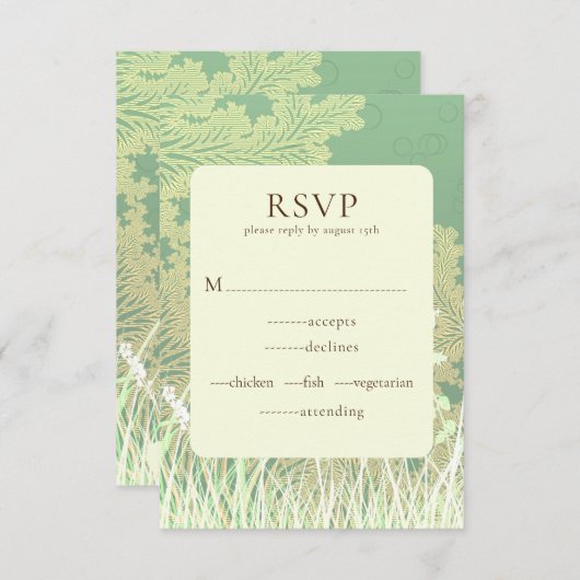 Bos Land Landschap Groen Bruiloft RSVP Kaart (Voorkant / Achterkant)