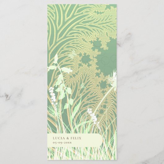 Bos Land Landschap Groene Bruiloft Menu (Achterkant)