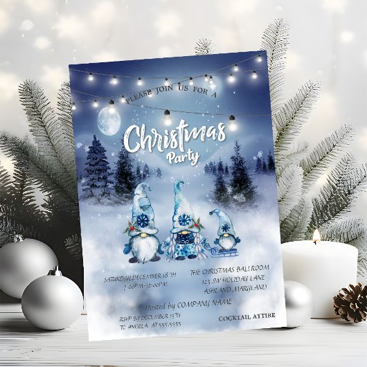 Bos,Landschap,Lichten,Kabouters Kerstfeest Kaart