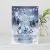 Bos, landschap, lichten, kerst met gnomen kaart (Staand voorkant)