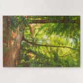 Bos Landschap Man die uit boot vist Dansk 1885 Legpuzzel (Horizontaal)