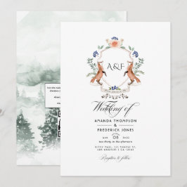 Bos Laurel Crest QR Code RSVP Huwelijk Kaart