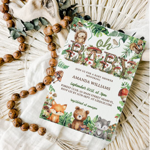 Bos Leuke Dieren Groen Oh Baby shower Kaart