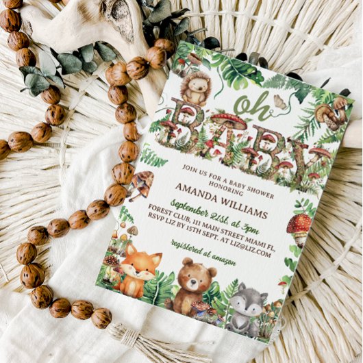 Bos Leuke Dieren Groen Oh Baby shower Kaart