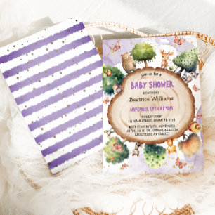 Bos Leuke Dieren Waterverf Baby meisje Douche Kaart