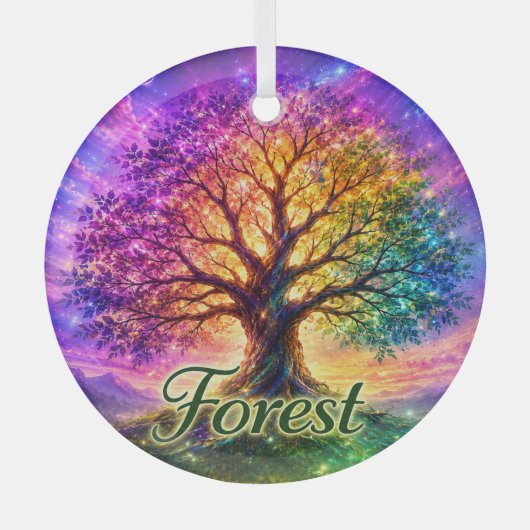 Bos Levensboom Glas Ornament (Voorkant)
