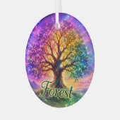 Bos Levensboom Glas Ornament (Voorkant links)