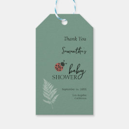 Bos Lieveheersbeestjes Groen Baby shower Cadeaulabel