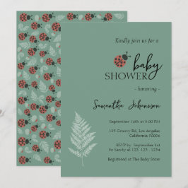 Bos Lieveheersbeestjes Groen Baby shower Kaart