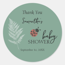 Bos Lieveheersbeestjes Groen Baby shower Ronde Sticker