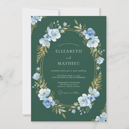 Bos Maagdenpalm Loof Eucalyptus Bruiloft Kaart (Voorkant)