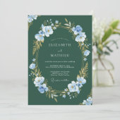 Bos Maagdenpalm Loof Eucalyptus Bruiloft Kaart (Staand voorkant)