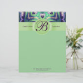 Bos Magie Liefdeszaden Monogram Briefpapier Briefhoofd (Staand voorkant)
