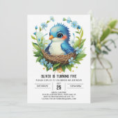 Bos Magische Chique Vogel Verjaardag Kaart (Staand voorkant)