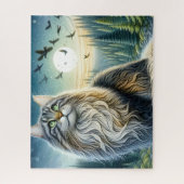 Bos Maine Coon Kat Legpuzzel (Verticaal)