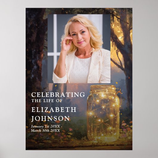 Bos Mason Jar Viering Van Het Leven Welkomstbord Poster (Voorkant)