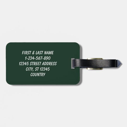 Bos massief donkergroen bagagelabel (Achterkant horizontaal)