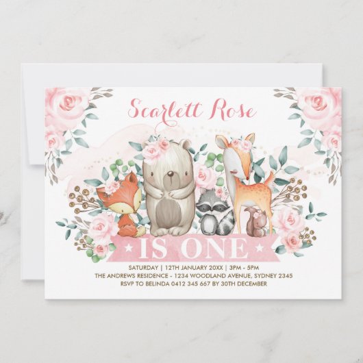 bos meisje van de eerste geboorte Zacht Pink Flor Kaart (Voorkant)