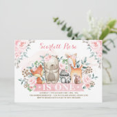 bos meisje van de eerste geboorte Zacht Pink Flor Kaart (Staand voorkant)