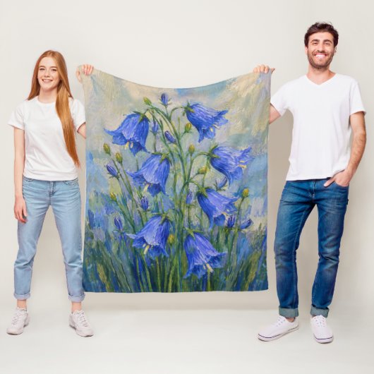 Bos met blauwe klokjes fleece deken (In situ)