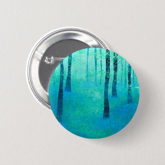 Bos met blauwe klokjes ronde button 5,7 cm (Voorkant /achterkant)