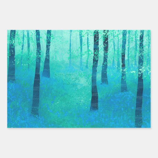 Bos met Bluebell Bloemen Inpakpapier Vel (Voorkant 3)