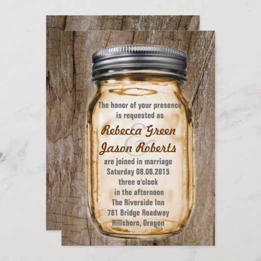 bos met bruin land rustige mason bruiloft kaart (Voorkant / Achterkant)