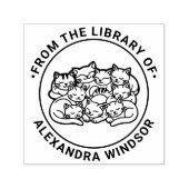 Bos met Mooie Slapende Katten Bibliotheek Boek Naa Zelfinktende Stempel (Design)
