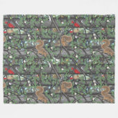 Bos met vogels en eekhoorns fleece deken (Voorkant (Horizontaal))