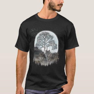 Bos met volledige maan en Cliff van Silhouette How T-shirt
