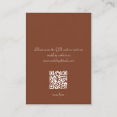 Bos Minimaal Terracotta Herfst QR Code Bruiloft Informatiekaartje (Achterkant)