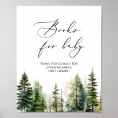 Bos minimalistisch baby shower Boeken voor baby Poster (Voorkant)