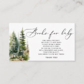 Bos minimalistische boeken voor baby ticket informatiekaartje (Voorkant)