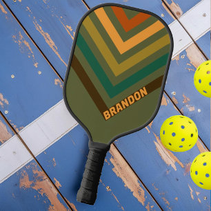 Bos Moeras Nostalgisch Vintage Chevron met Naam Pickleball Paddle