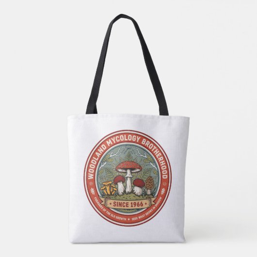 Bos Mycologie Broederschap Tote Bag (Achterkant)
