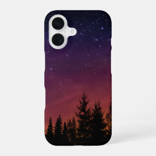 Bos Nachtelijke Hemel Natuur met Sterrenrijke Bosl iPhone 16 Hoesje