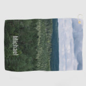 Bos Natuur Landschap Foto Met Aangepaste Naam Golfhanddoek (Horizontaal)