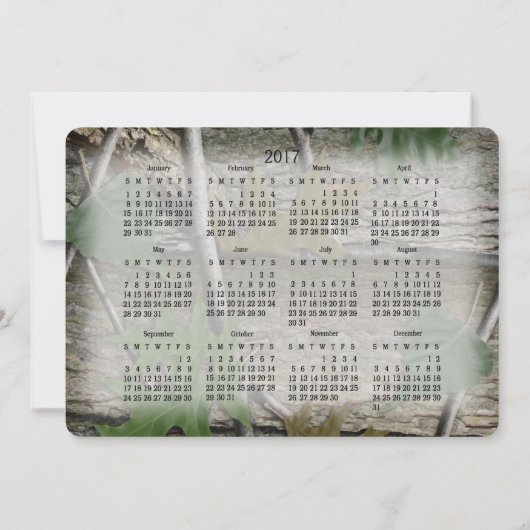 Bos natuurkalender 2017 Save the Date Kaart (Achterkant)