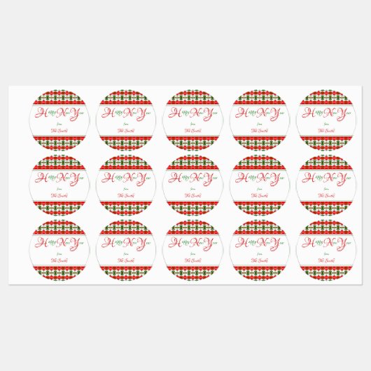 Bos Nieuwjaar Voedsel Etiketten Labels (Vel)