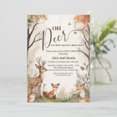 Bos Oh Hertentweeling Baby Shower Kaart (Staand voorkant)