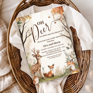 Bos Oh Hertentweeling Baby Shower Kaart