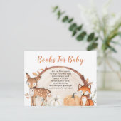 Bos Oh Jongen Pompoen Baby Shower Boeken voor Baby Uitnodiging Briefkaart (Staand voorkant)