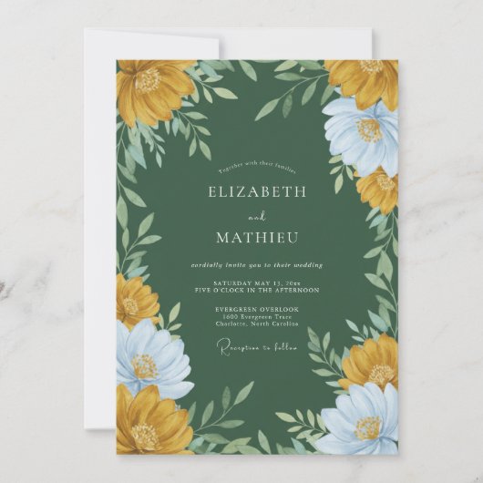 Bos Okergoud Bruidsbloemen Kaart (Voorkant)