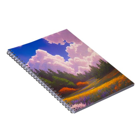 Bos onder een Moody Cloudy Sky Notitieboek (Rechterzijde)