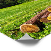 Bos op bergachtige Lumberjack Camp Poster (Hoek)