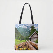 Bos op bergachtige Lumberjack Camp Tote Bag (Voorkant)