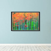 Bos op gespannen canvasprint canvas afdruk (Insitu (Houten vloer))