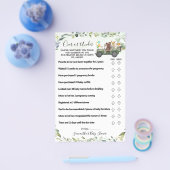 Bos Over of Onder Baby Shower Spelkaart Flyer (Enkel)